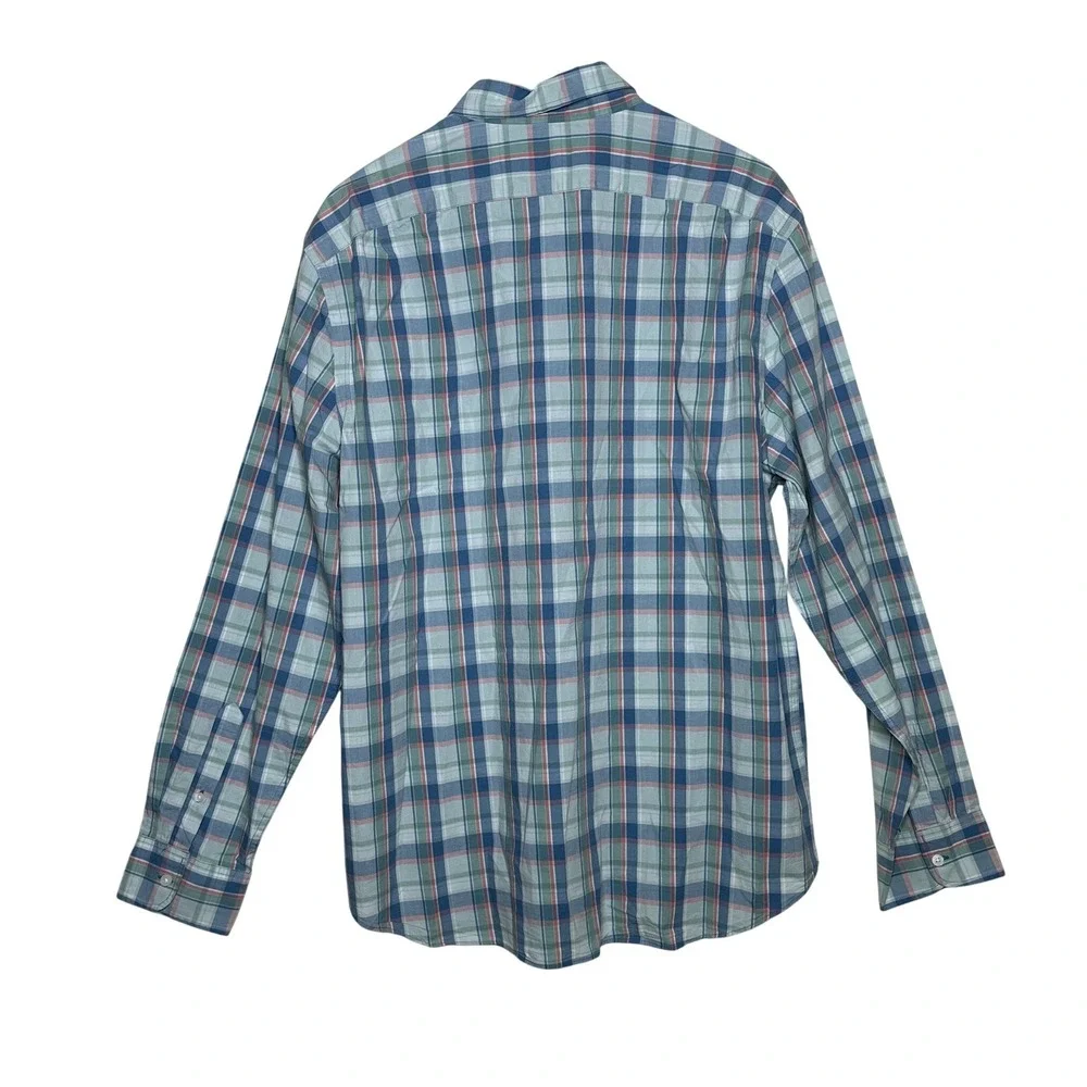 NWT J. Crew Plaid Long Sleeve Men's Button Down Shirt size XL Blue/Pink/Green